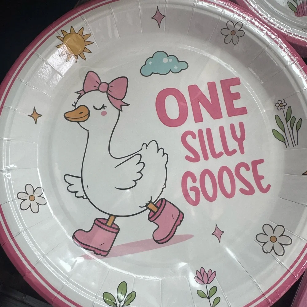 One Silly Goose Pink Party Supplies Set for 25 Guests